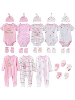Cotton Baby Bodysuit & Romper Set | Newborn Clothes Gift Set for Infants